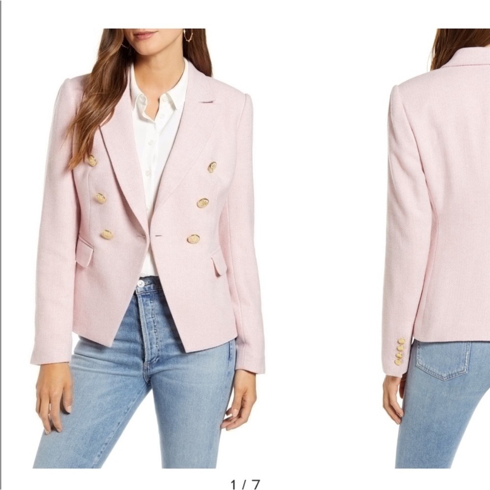 Rachel Parcell Pale Pink Double-Breasted Blazer - Picture 3 of 12